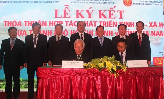 Lễ ký Thỏa thuận hợp tác phát triển kinh tế - xã hội giai đoạn 2015 – 2020 giữa Hà Nam và TP.HCM