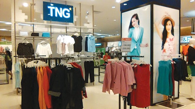 Ngoài hệ thống cửa hàng riêng, TNG đang hợp tác với các hãng khác phân phối sản phẩm tại các TTTM