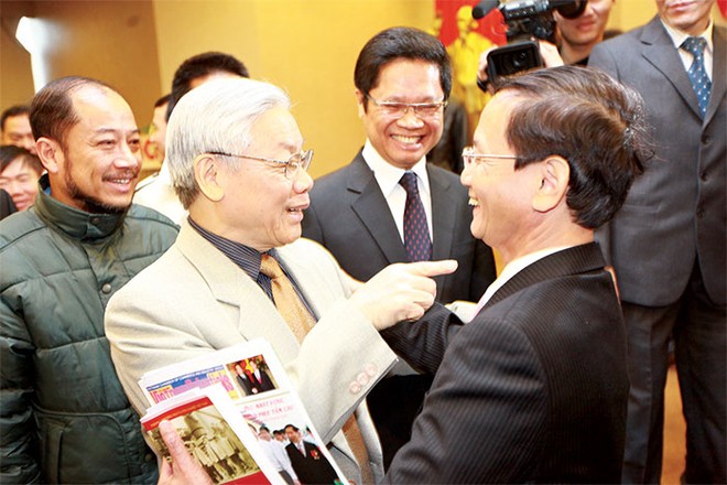 Tổng Bí thư Nguyễn Phú Trọng gặp gỡ doanh nhân tại Phòng Thương mại và Công nghiệp (VCCI)