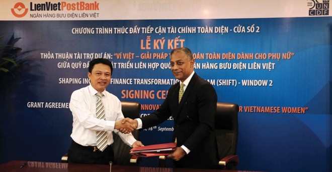 Dự án Ví Việt của LienVietPostBank nhận tài trợ từ Chương trình Thúc đẩy tiếp cận tài chính toàn diện