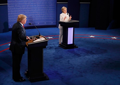 Hai ứng viên tổng thống Mỹ tranh luận trực tiếp lần thứ ba. Ảnh: Reuters