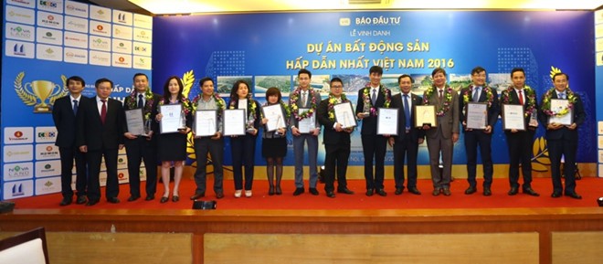 Lễ vinh danh 15 dự án bất động sản hấp dẫn nhất Việt Nam 2016 do độc giả Báo Đầu tư bình chọn