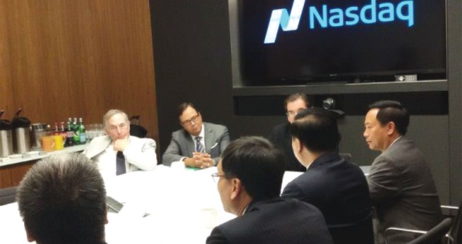 Năm 2015, các lãnh đạo ngành chứng khoán đã có cuộc làm việc tại NASDAQ, học hỏi kinh nghiệm và tìm cơ hội cho doanh nghiệp Việt Nam tìm vốn mới