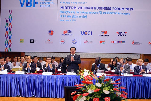 Theo Phó thủ tướng Vương Đinh Huệ, mục tiêu của Chính phủ Việt Nam là thúc đẩy cả doanh nghiệp FDI và khu vực tư nhân trong nước cùng lớn mạnh. Ảnh: Đức Thanh