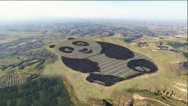 Nhà máy điện Mặt Trời hình gấu trúc ở Trung Quốc