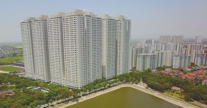 Mật độ xây dựng tại Khu đô thị Linh Đàm hiện nay khá dày đặc - Ảnh: Dũng Minh
