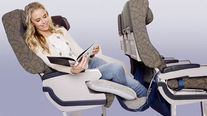 Fly Legs Up, biến ghế phổ thông thành ghế hạng sang trên máy bay