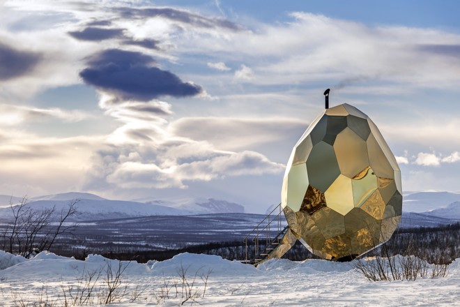 Solar Egg, nhà tắm hơi hình quả trứng tại Thụy Điển