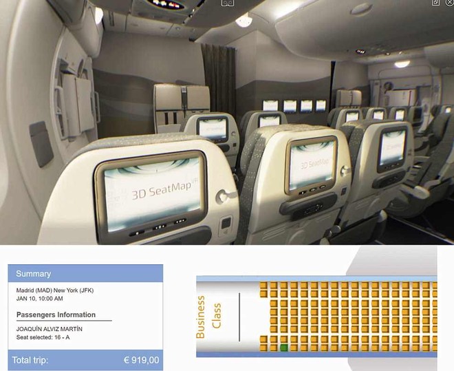 Công nghệ 3D cho phép hành khách xem trước góc nhìn 360 trước khi đặt vé