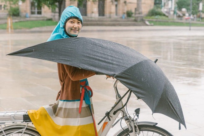 Ô che mưa chuyên dành cho người đi xe đạp