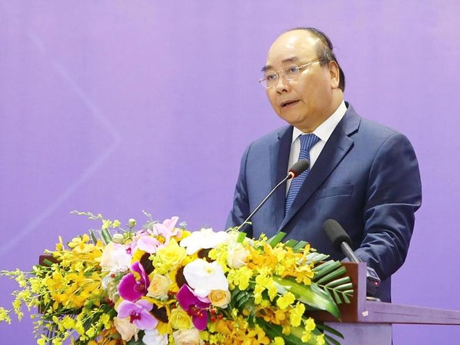 Thủ tướng Chính phủ Nguyễn Xuân Phúc phát biểu tại phiên toàn thể của Diễn đàn Cải cách và Phát triển Việt Nam 2019 (VRDF.2019) - Ảnh Đức Thanh