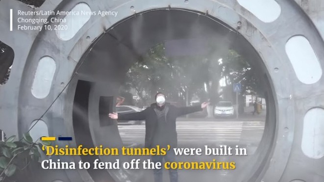 Cận cảnh đường hầm khử trùng 20 giây ở Trung Quốc giữa dịch covid-19
