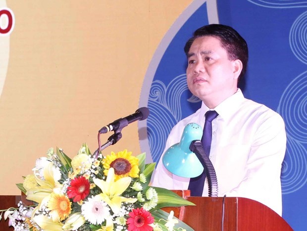 Chủ tịch Ủy ban nhân dân Thành phố Hà Nội Nguyễn Đức Chung. (Ảnh: Nguyễn Cúc/TTXVN)
