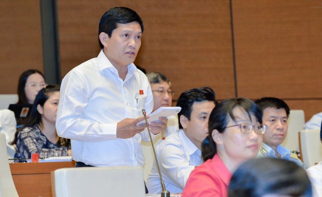 Đại biểu Quốc hội Phạm Phú Quốc phát biểu tại nghị trường. 