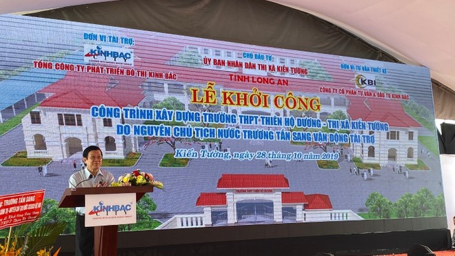Nguyên Chủ tịch nước CHXHCN Việt Nam Trương Tấn Sang phát biểu tại buổi lễ