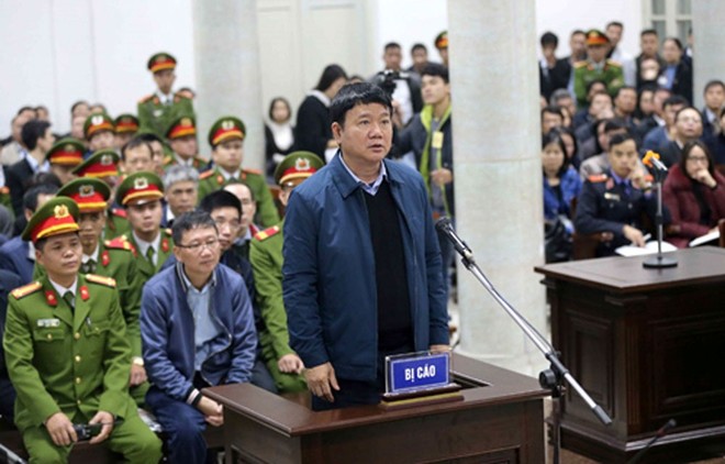 Ông Đinh La Thăng tại phiên tòa sơ thẩm diễn ra hồi tháng 1/2018.