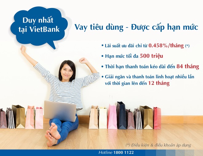 VietBank cho vay theo hạn mức tín dụng tiêu dùng