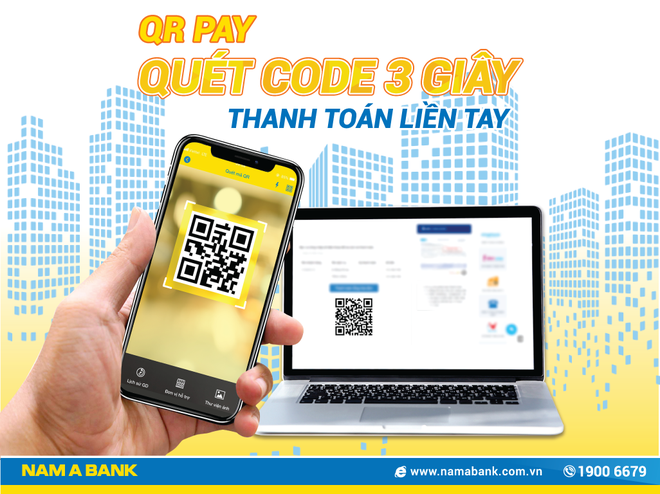 Thanh toán bằng QR Pay trên Nam A Bank Mobile Banking nhận quà tặng giá trị