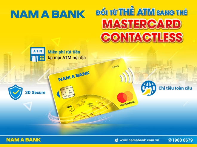 Nam A Bank phát hành thẻ ghi nợ Mastercard Contactless