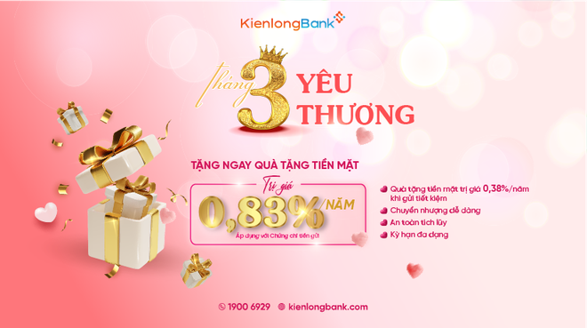 “Tháng 3 yêu thương” tưng bừng ưu đãi cùng KienlongBank