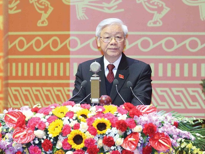 Tổng Bí thư Nguyễn Phú Trọng khẳng định: “Phải kiên định đường lối Đổi mới”. Ảnh: TTXVN