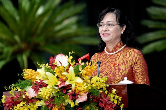 Bà Nguyễn Thị Quyết Tâm phát biểu khai mạc kỳ họp - Ảnh: Tự Trung