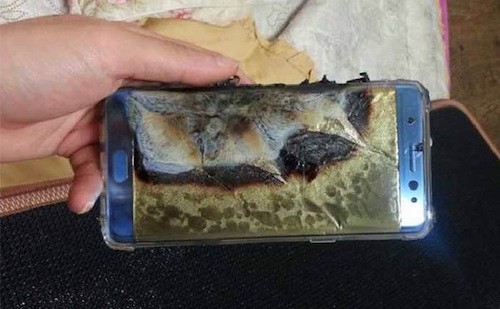 Một chiếc Galaxy Note 7 phát nổ.