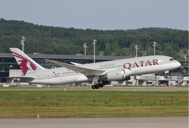 Một chiếc Boeing 787 Dreamliner của Qatar Airways.(Nguồn Internet)