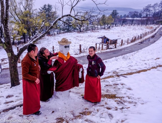 Bhutan mùa tuyết tan