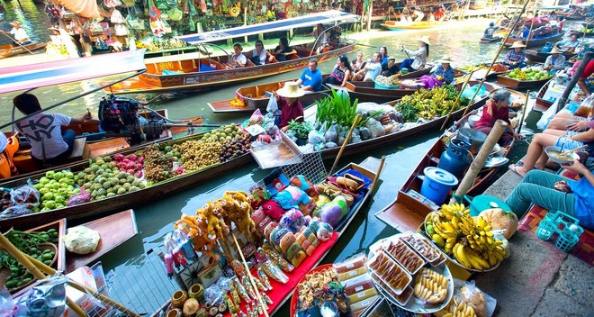  Cuộc sống trên sông nước tại chợ nổi Thái Lan