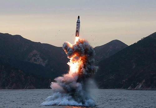 Một vụ thử tên lửa của Triều Tiên. Ảnh: KCNA