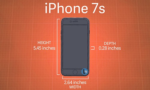 Kích thước được cho là của iPhone 7s.