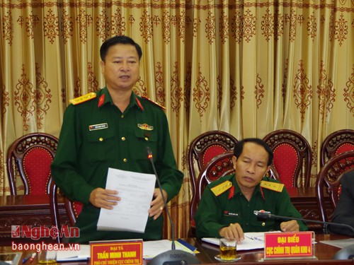 Đại tá Trần Minh Thanh, Phó Chủ nhiệm Chính trị Quân khu 4 được bổ nhiệm chức danh Chủ nhiệm Chính trị Quân khu. Ảnh: Báo Nghệ An