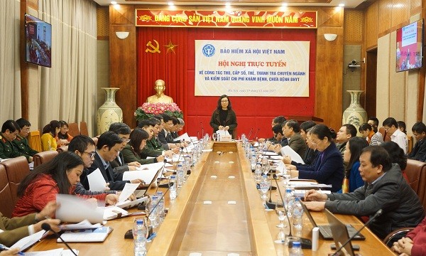 Tổng Giám đốc BHXH Việt Nam, Nguyễn Thị Minh phát biểu chỉ đạo Hội nghị.
