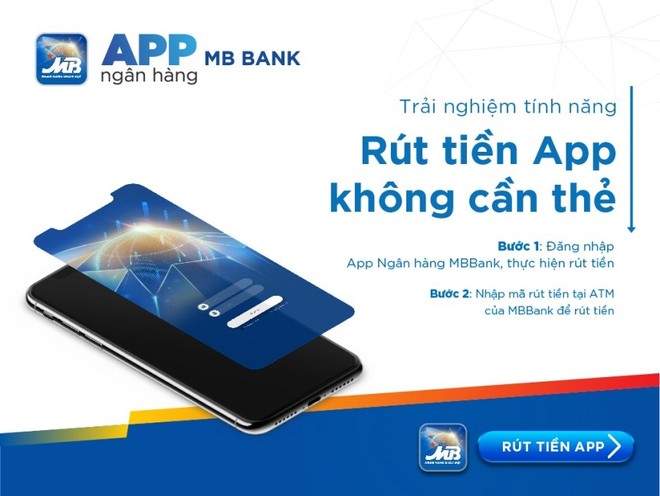 Rút tiền không cần thẻ với App của MBBank