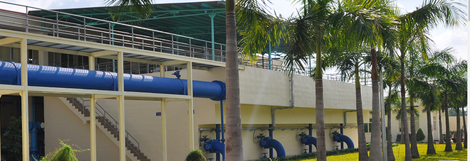 Khu xử lý nước tại đơn vị trực thuộc là Xí nghiệp Cấp nước Khu Liên Hợp, Bình Dương.