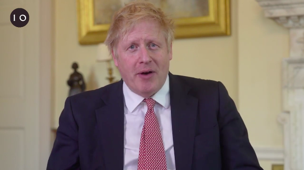 Thủ tướng Johnson trong video được công bố hôm 12/4. Ảnh: The Star.