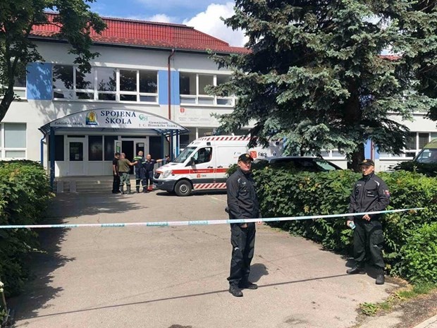 Cảnh sát phong tỏa hiện trường vụ tấn công. (Nguồn: spectator.sme.sk).