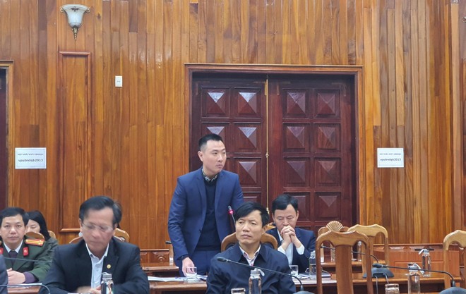 Đại diện Ban quản lý dự án Điện 2- Tập đoàn Điện lực Việt Nam thông tin về sự kiện khởi công dự án Nhà máy nhiệt điện Quảng Trạch I.