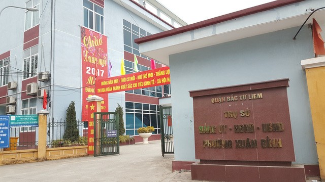 Trụ sở UBND phường Xuân Đỉnh, quận Bắc Từ Liêm.