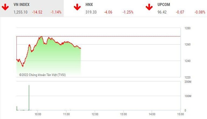 Giao dịch chứng khoán phiên sáng 10/5: Lực bán vẫn mạnh, VN-Index tiếp tục mất gần 15 điểm