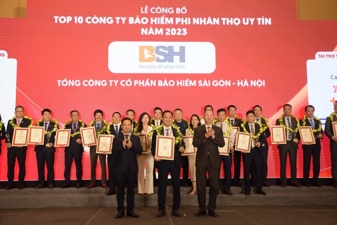 Ông Nguyễn Văn Trưởng - Tổng giám đốc Bảo hiểm BSH đại diện nhận giải thưởng (Ảnh: BTC)