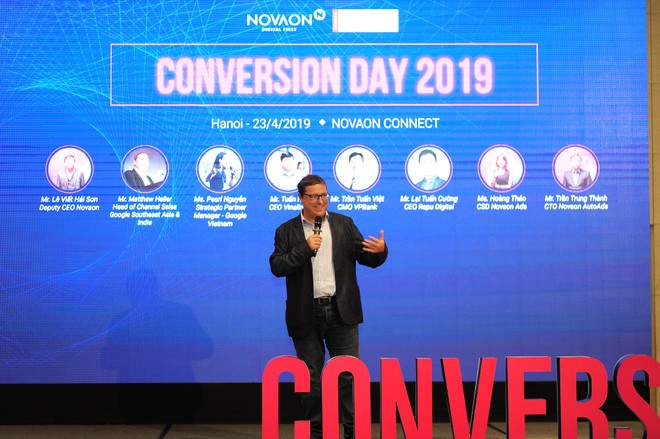  Ông Matthew Heller, Tổng giám đốc quản lý đối tác cấp cao Google khu vực Ấn Độ và  Đông Nam Á tại ngày hội “Conversion day 2019”