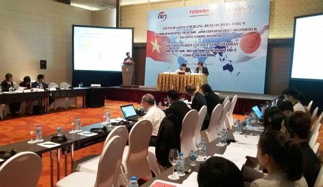Diễn đàn nghiên cứu Việt Nam - Nhật Bản với chủ đề 
Hợp tác Việt Nam - Nhật Bản trong xu thế hội nhập kinh tế ở châu Á - Thái Bình Dương.