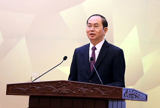 Chủ tịch nước Trần Đại Quang phát biểu tại Lễ tổng kết - Ảnh: VGP