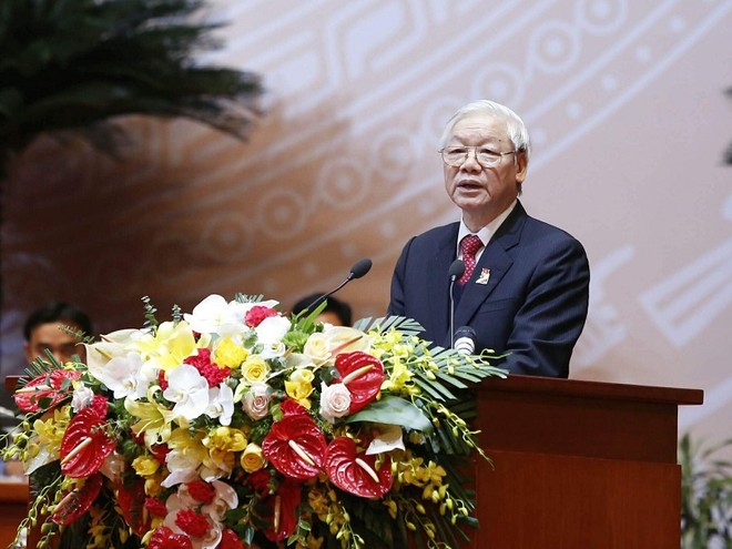 Tổng Bí thư Nguyễn Phú Trọng phát biểu chỉ đạo Đại hội Đoàn TNCS Hồ Chí Minh lần thứ XI- Ảnh: VGP/Nhật Bắc