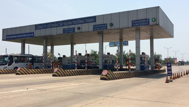 Trạm thu phí BOT đặt tại địa bàn xã Triệu Giang, huyện Triệu Phong. Ảnh: CTV.