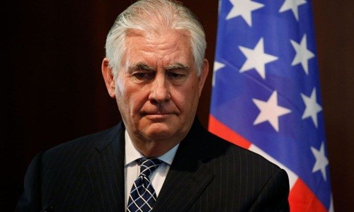 Ngoại trưởng Mỹ Rex Tillerson trước khi bị sa thải. Ảnh: AFP.