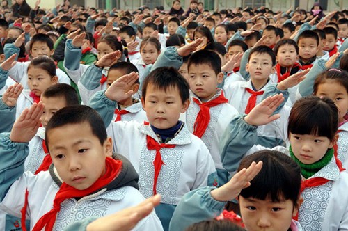 Học sinh tiểu học ở tỉnh Sơn Đông, Trung Quốc. Ảnh: Xinhua.