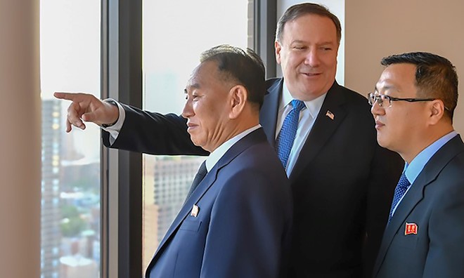 Ngoại trưởng Mỹ gặp các quan chức hàng đầu Triều Tiên tại New York. Ảnh: AFP/Getty.